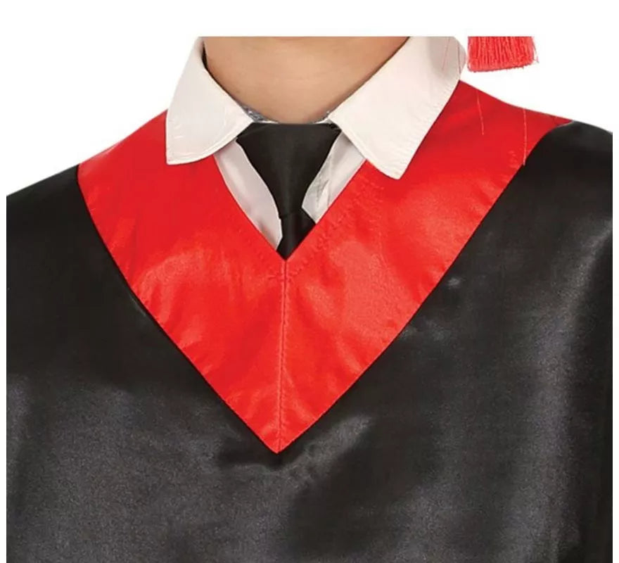 Translation missing: en.Disfraz de Graduado rojo y negro para niños y adolescentes
