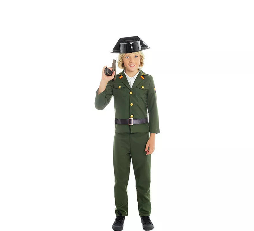 Translation missing: en.Disfraz de Guardia Civil Verde para niño