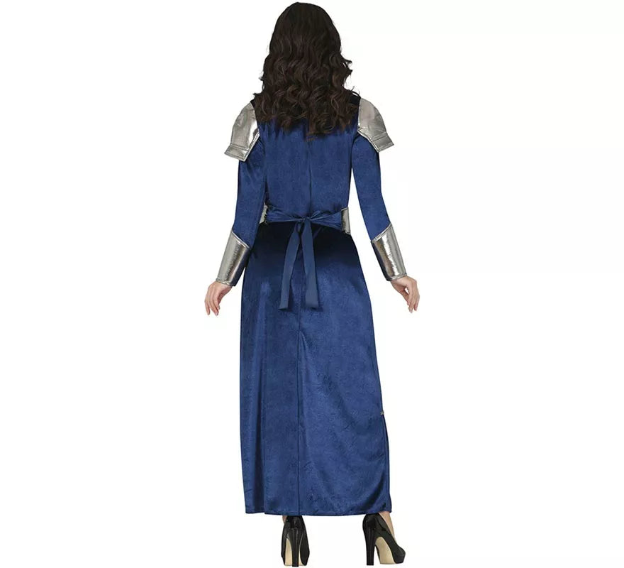 Translation missing: en.Disfraz de Guerrera Medieval azul y plateado para mujer