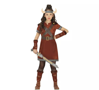 Disfraz de Guerrera Nórdica Vikinga para niña