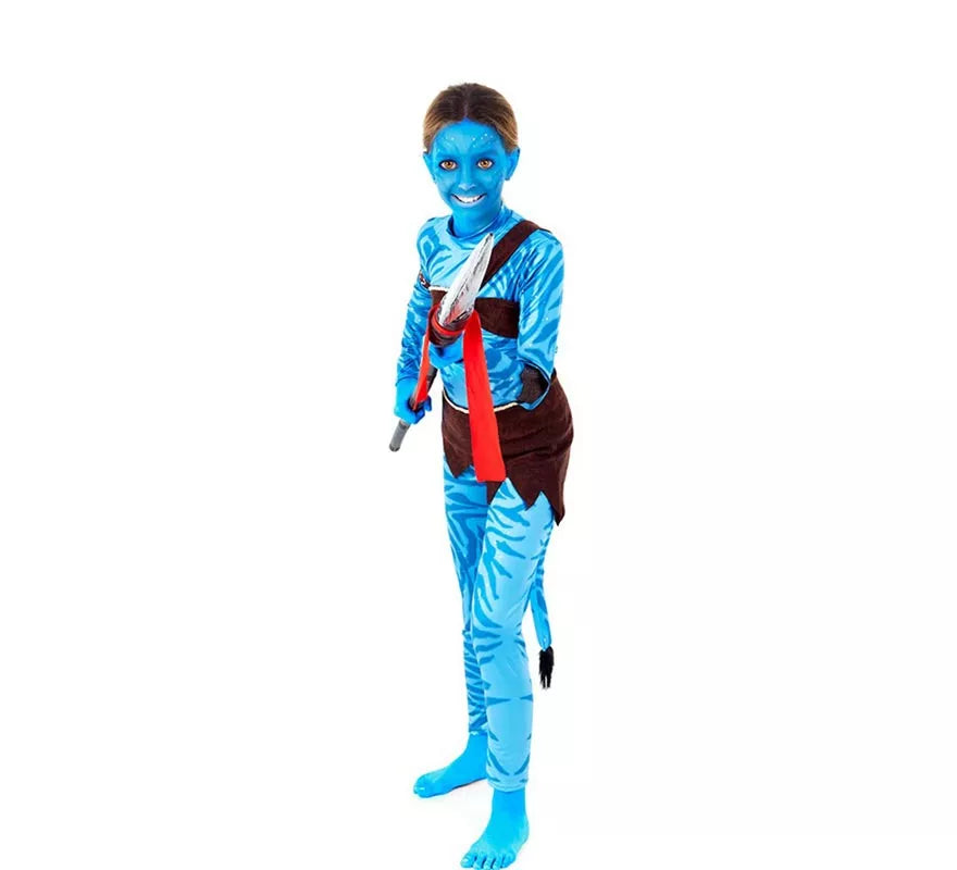 Translation missing: it.Disfraz de Guerrera Tribal azul para niña