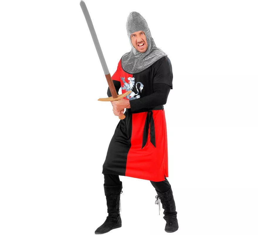 Disfraz de Guerrero Medieval Rojo para hombre