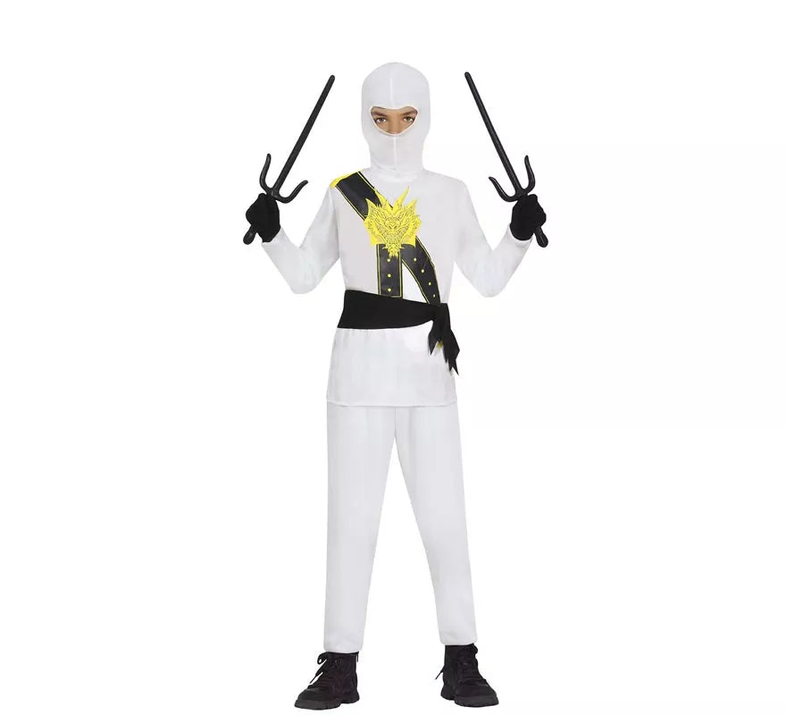 Disfraz de Guerrero Ninja blanco para niños