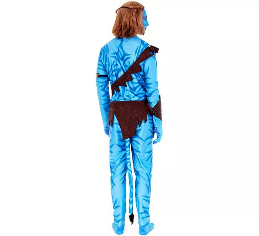 Disfraz de Guerrero Tribal azul para hombre