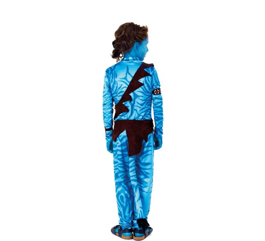 Disfraz de Guerrero Tribal azul para niño