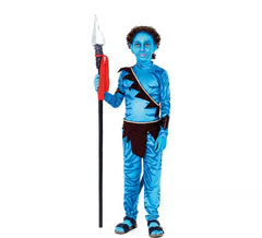 Blue Tribal Warrior Costume for Boys