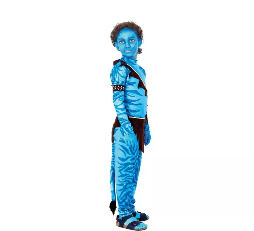 Disfraz de Guerrero Tribal azul para niño