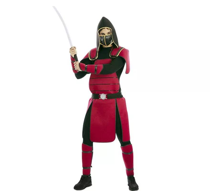 Disfraz de Guerro Samurái rojo para hombre