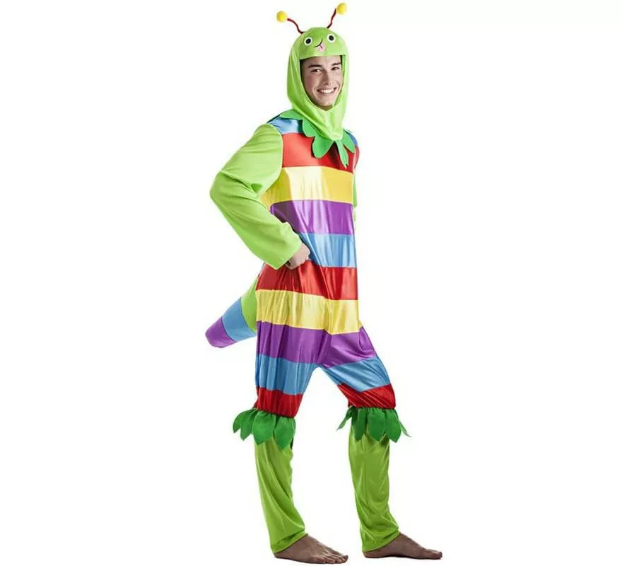 Disfraz de Gusano Multicolor para hombre