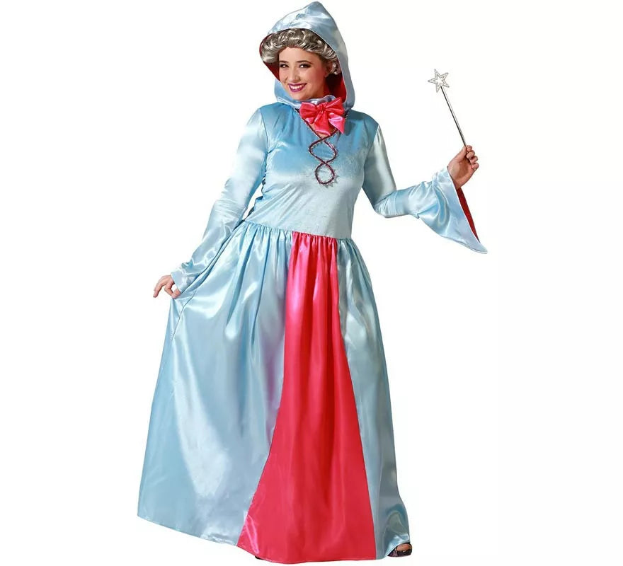 Disfraz de Hada Madrina azul para mujer