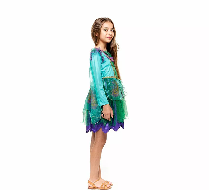 Disfraz de Hada Pavo Real para niña