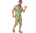 Disfraz de Hawaiano Floral estampado en verde para hombre