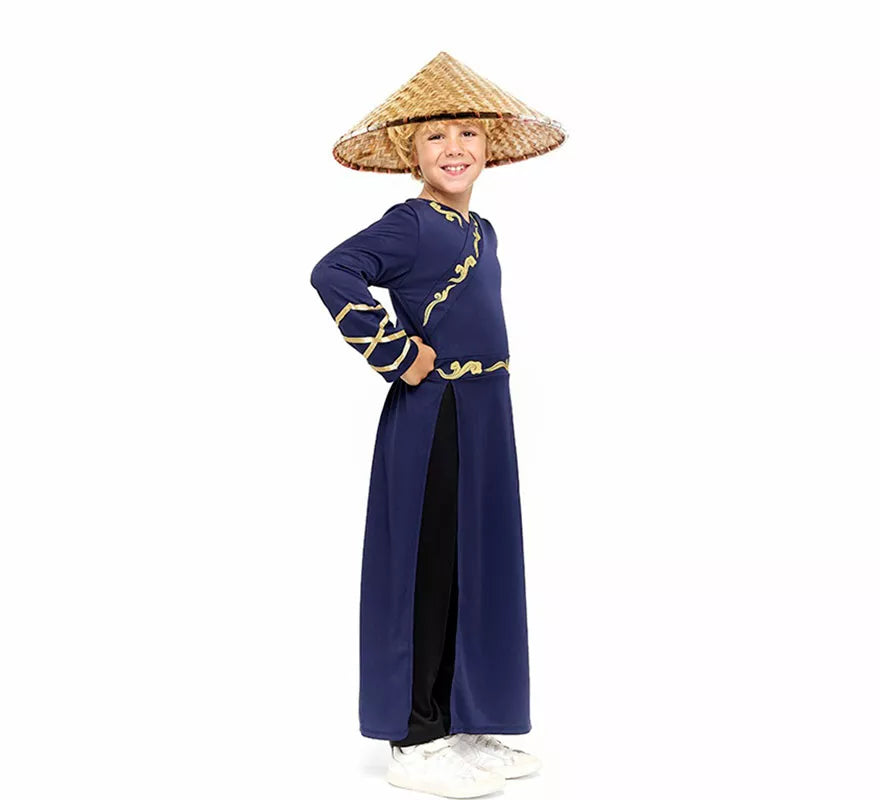 Disfraz de Héroe Chino azul para niño