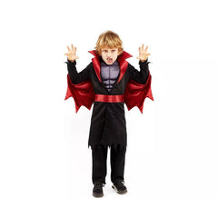 Black and red Vampire Hero costume for children and teenagers