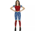 Disfraz de Heroína Estrella rojo y azul para adolescente