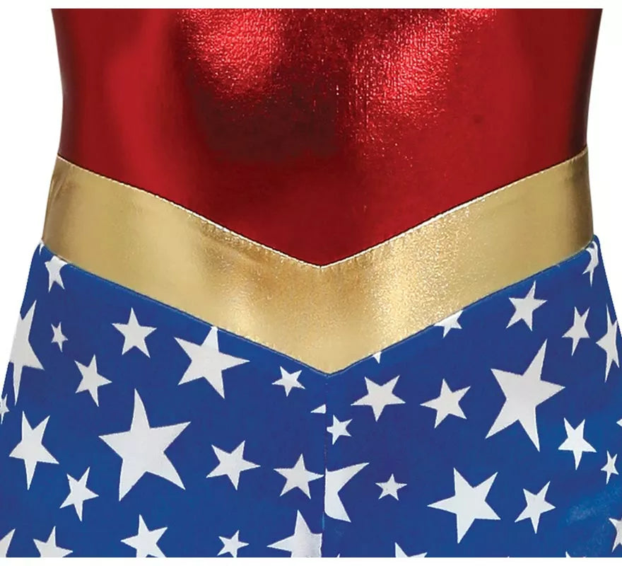 Disfraz de Heroína Estrella rojo y azul para niña
