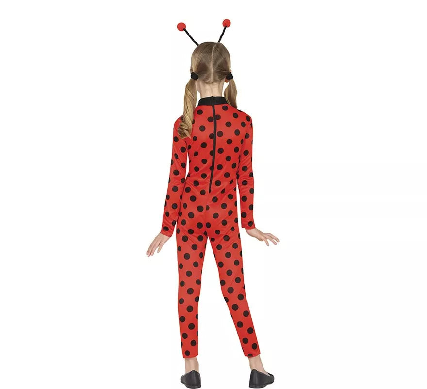 Translation missing: es.Disfraz de Heroína roja con lunares para niña