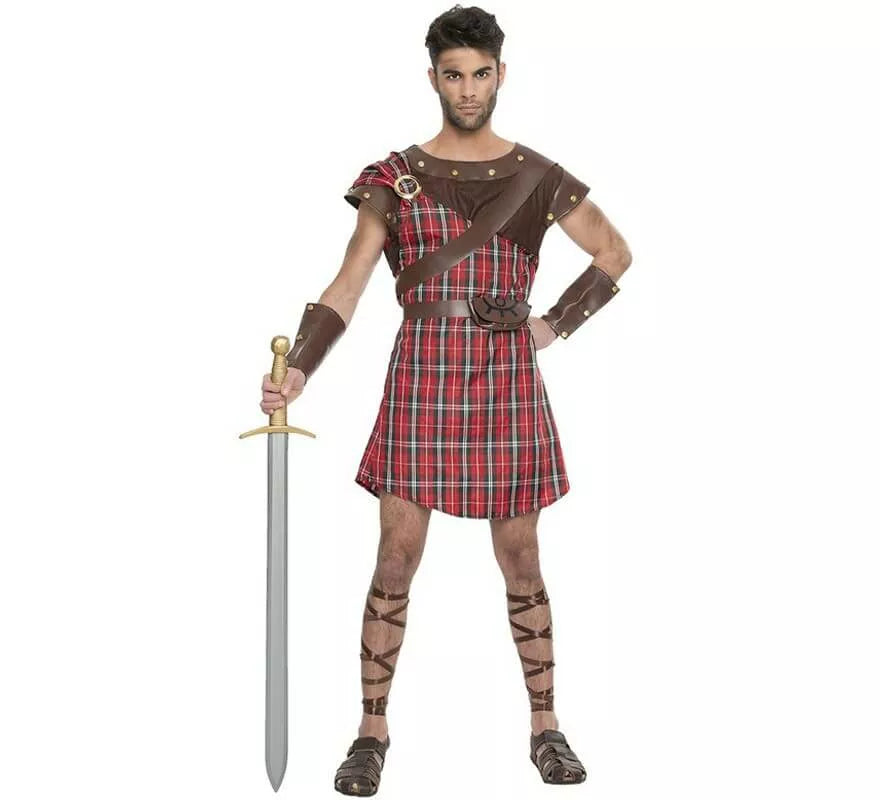 Translation missing: en.Disfraz de Highlander Escocés Rojo para hombre