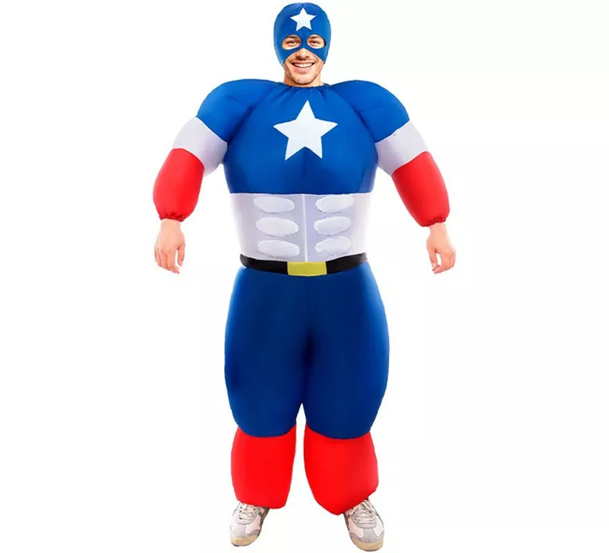 Translation missing: en.Disfraz de Hinchable Star Héroe Americano para adulto