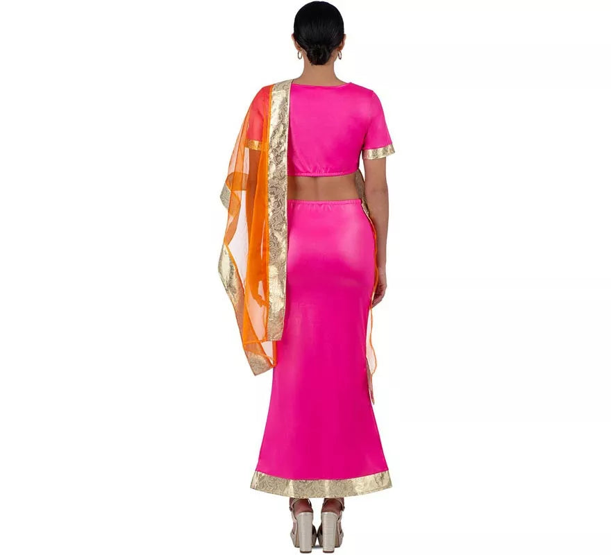 Translation missing: en.Disfraz de Hindú Elegante fucsia y naranja para mujer