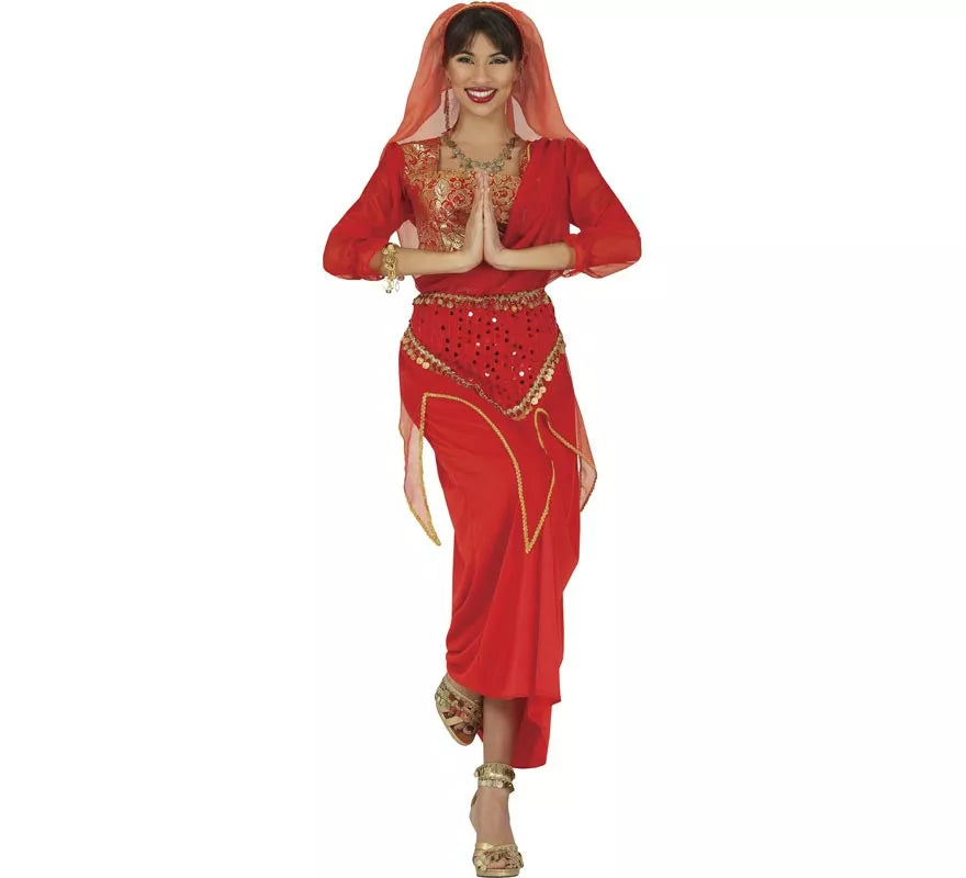 Translation missing: en.Disfraz de Hindú Rojo para mujer