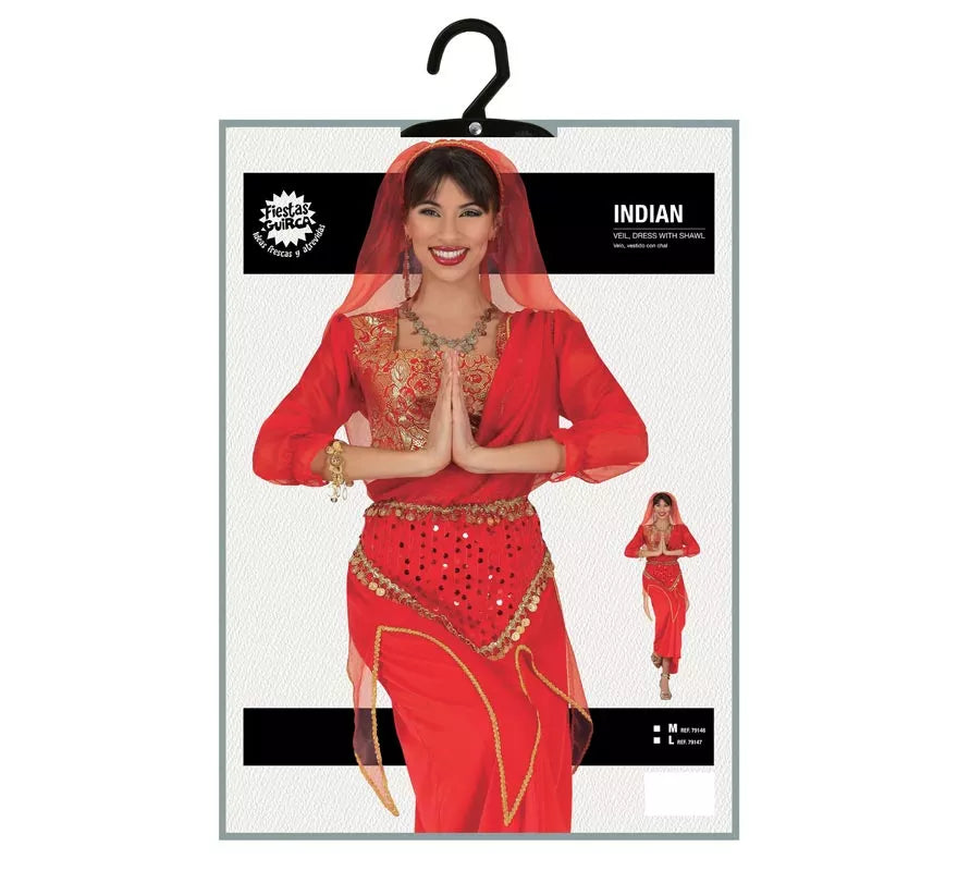 Disfraz de Hindú Rojo para mujer