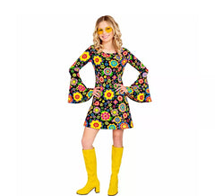 60s Hippie Flower Fashion Costume for Women