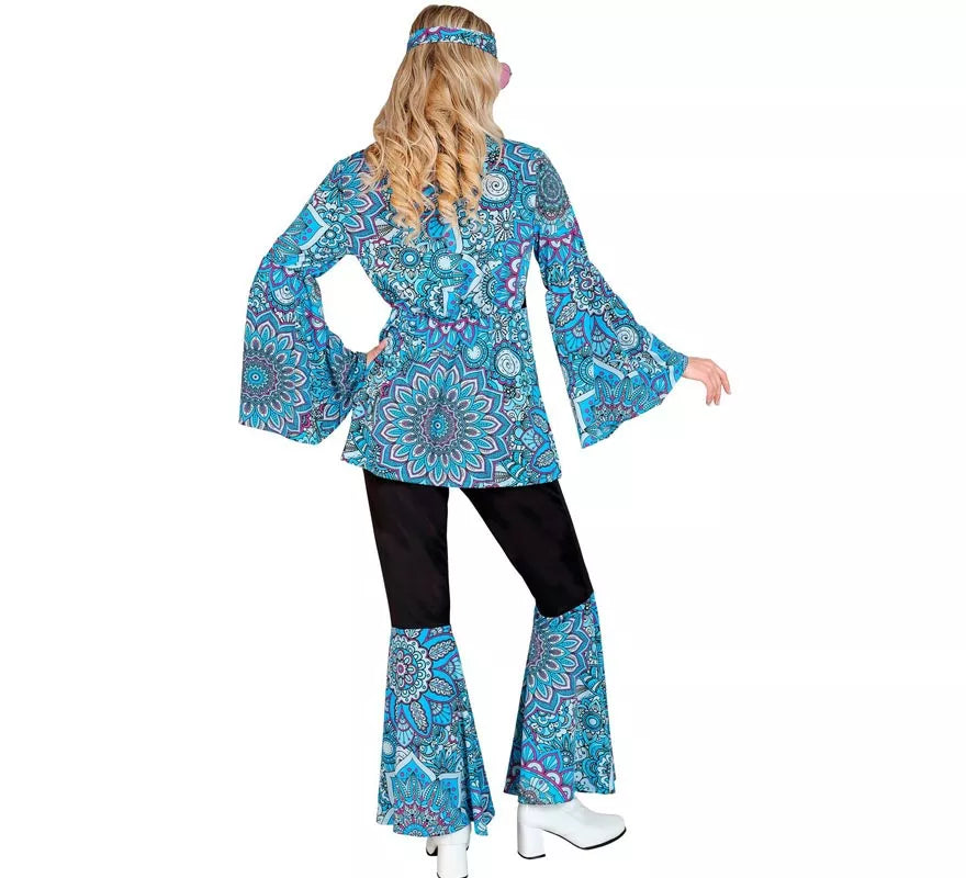 Translation missing: en.Disfraz de Hippie años 60 Mandala azul oscuro para mujer