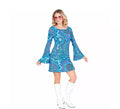 Disfraz de Hippie años 60 Mandala azul para mujer