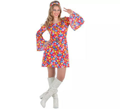 70s Hippie Costume with Flowers for women