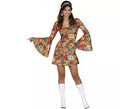 Disfraz de Hippie Años 70 floral para mujer