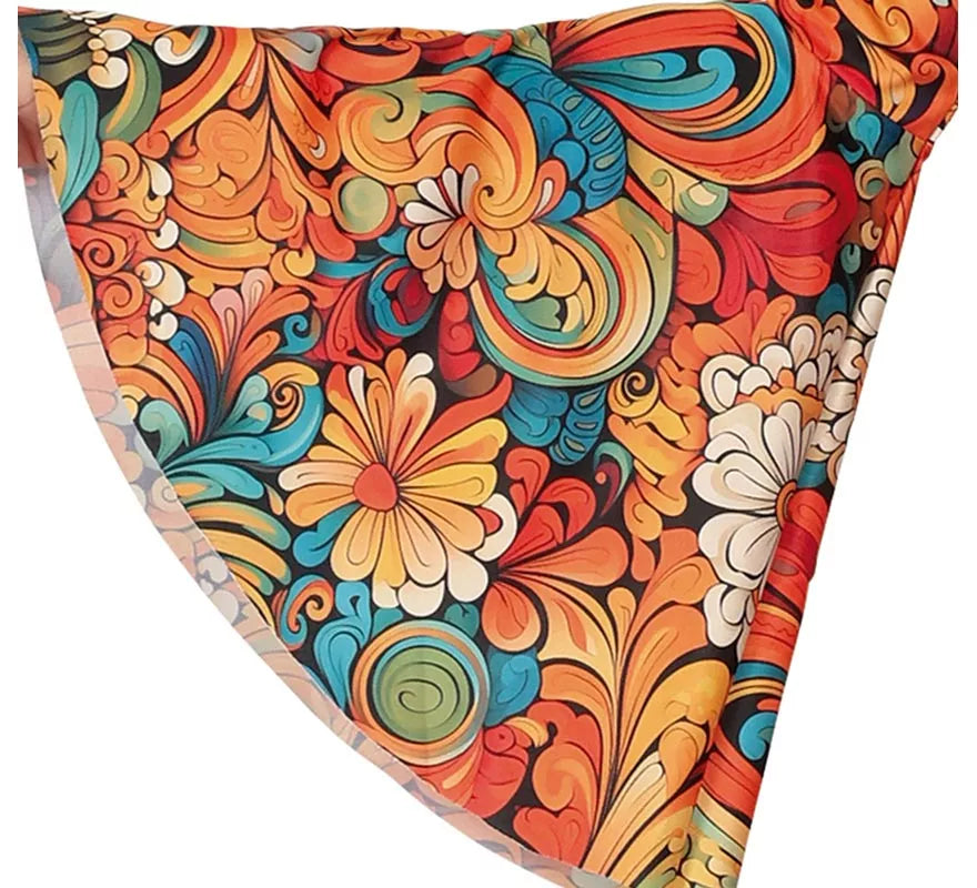 Disfraz de Hippie Años 70 floral para mujer