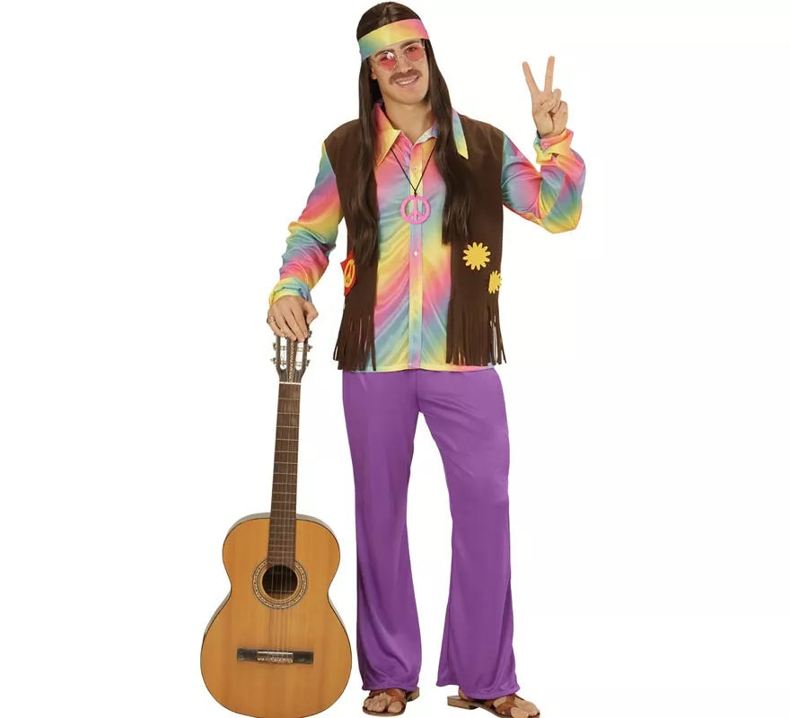 Disfraz de Hippie Arcoíris para hombre