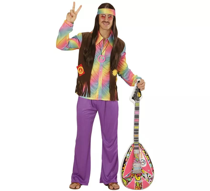 Disfraz de Hippie Arcoíris para hombre