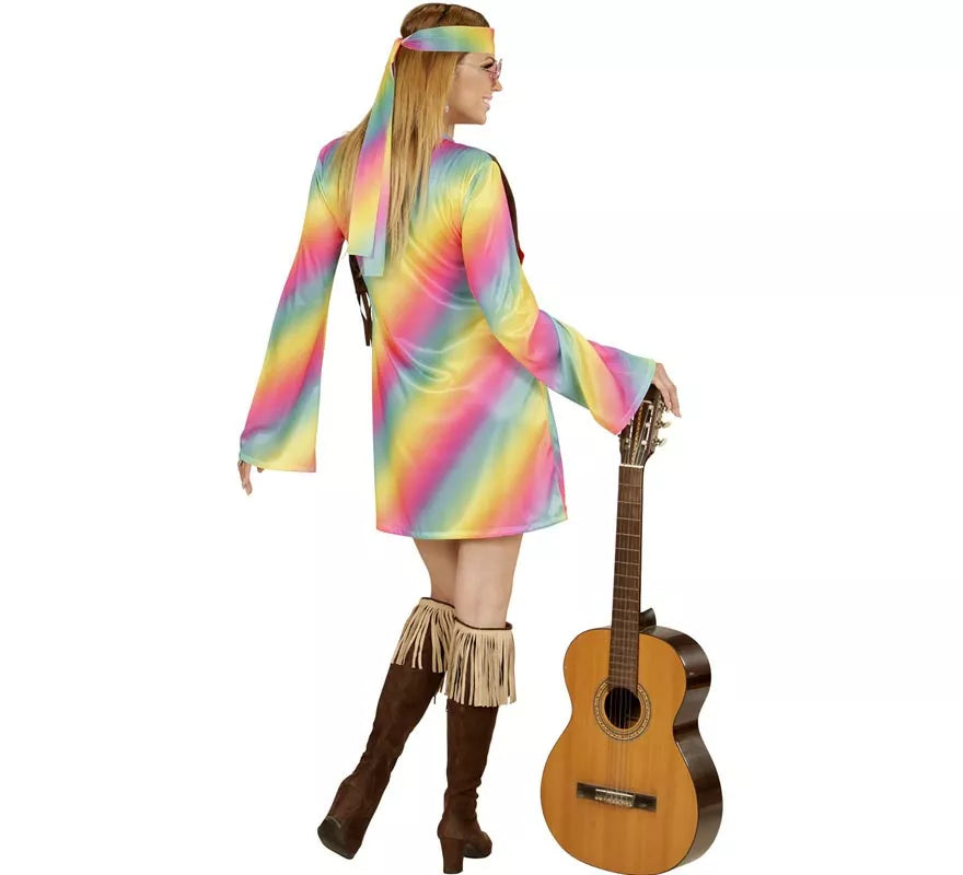 Disfraz de Hippie Arcoíris para mujer