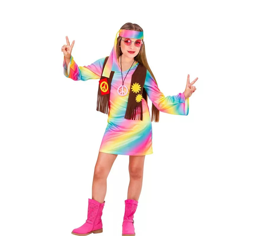 Translation missing: en.Disfraz de Hippie Arcoíris para niña y adolescente