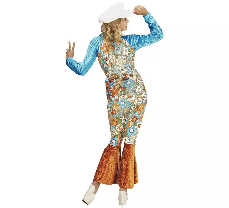 Translation missing: en.Disfraz de Hippie azul de terciopelo para mujer