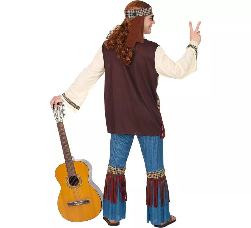 Disfraz de Hippie beige para hombre