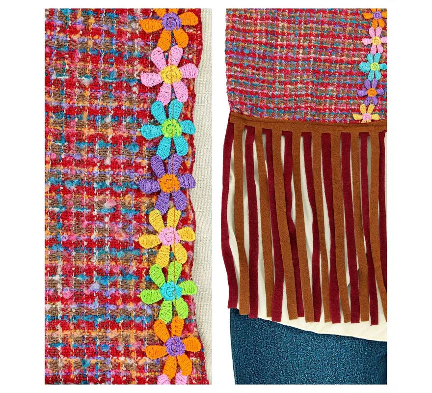 Disfraz de Hippie beige para mujer