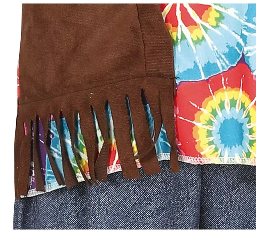 Disfraz de Hippie con chaleco marrón para niño