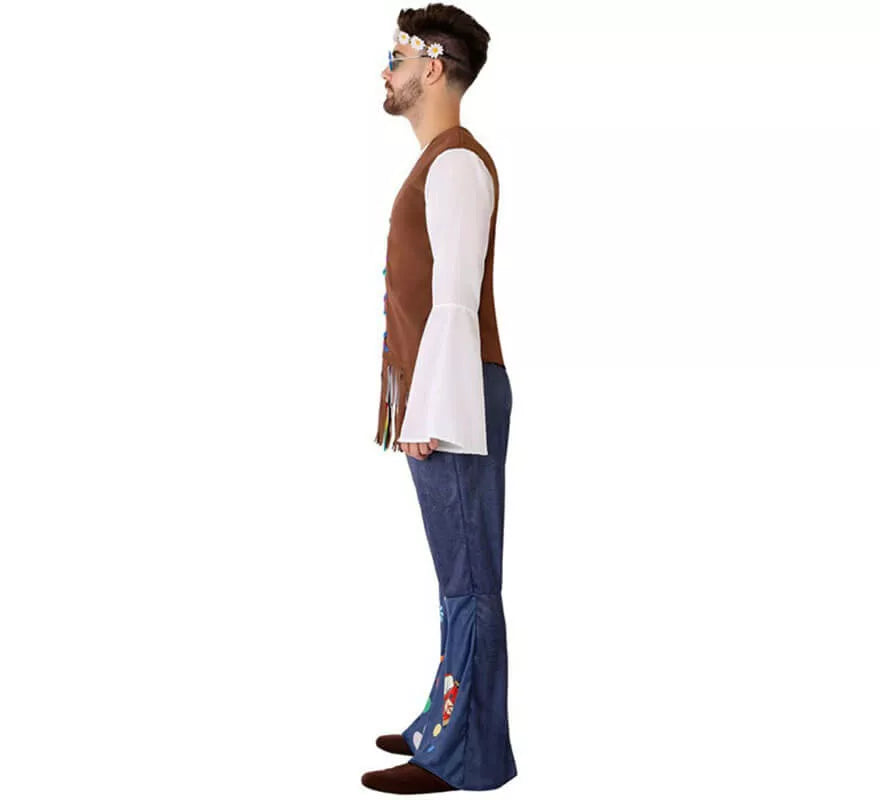 Disfraz de Hippie con Chaleco para hombre