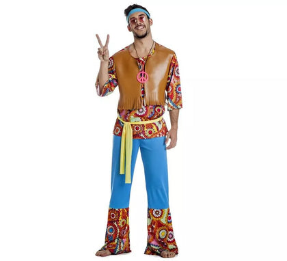 Disfraz de Hippie con Chaleco para hombre