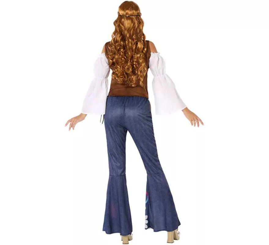 Disfraz de Hippie con Chaleco para mujer