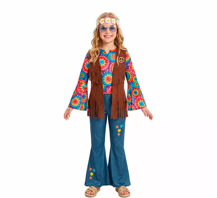 Translation missing: en.Disfraz de Hippie con Chaleco para niña