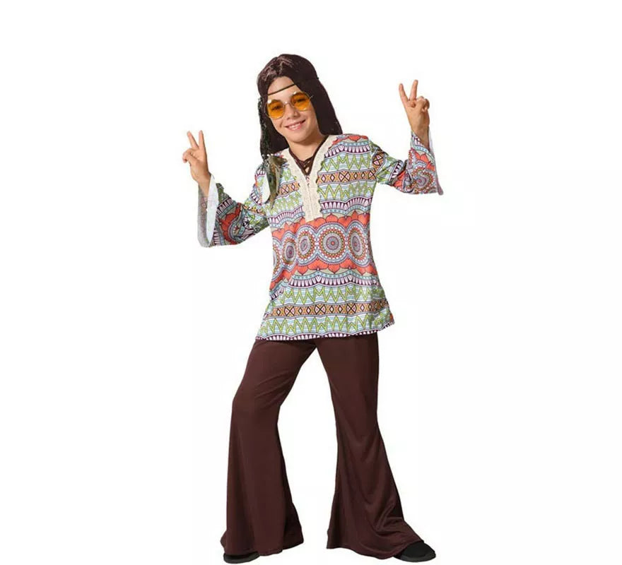 Disfraz de Hippie con Estampado para niño