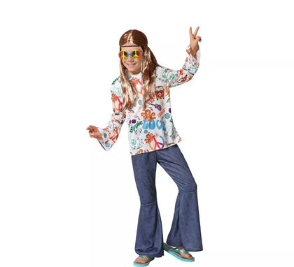 Disfraz de Hippie con Estampado para niño