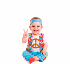 Hippie costume with flowers for baby