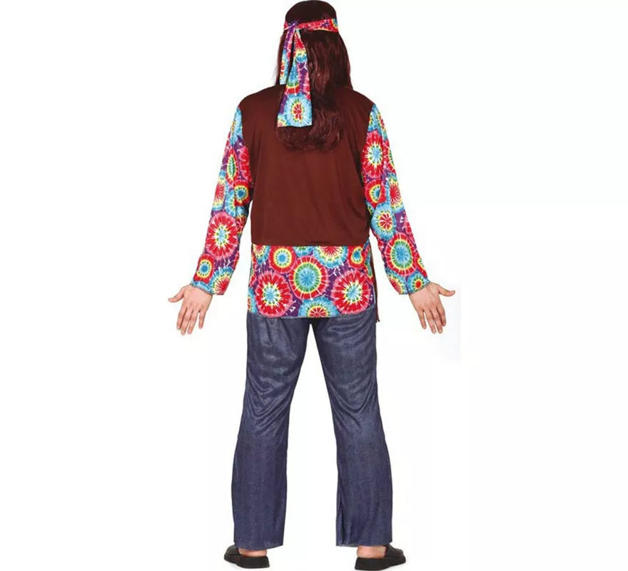 Disfraz de Hippie con Flores para hombre