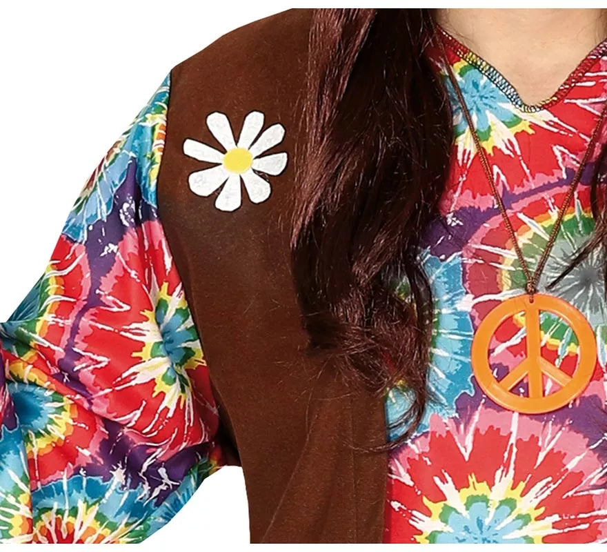 Disfraz de Hippie con Flores para hombre