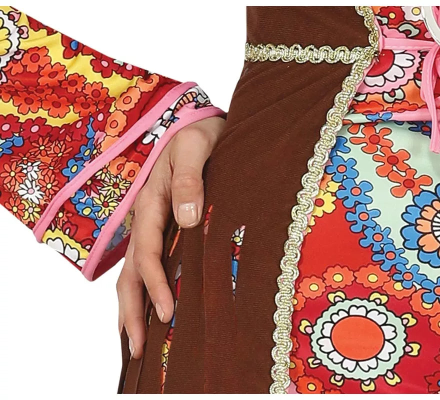 Disfraz de Hippie con Vestido Largo para Mujer